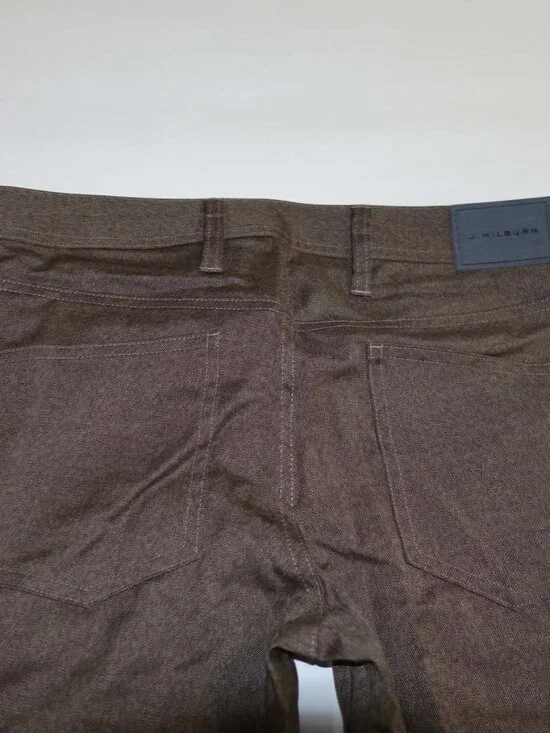 J. Hilburn Mens 5 Pocket Bestretch Slim Pants 31 x 30 NWT Brown Bespoke Low Rise - Picture 8 of 9